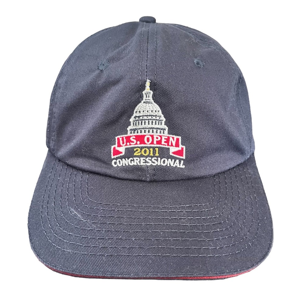 US Open Congressional 2011 Golf Hat Cap Adult Blue Strapback Cotton USGA DC